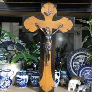 Vintage French Crucifix with copper corpus 1950’s