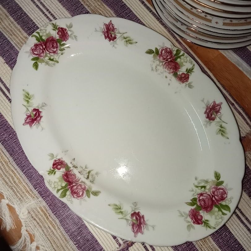 Antique rose plates store