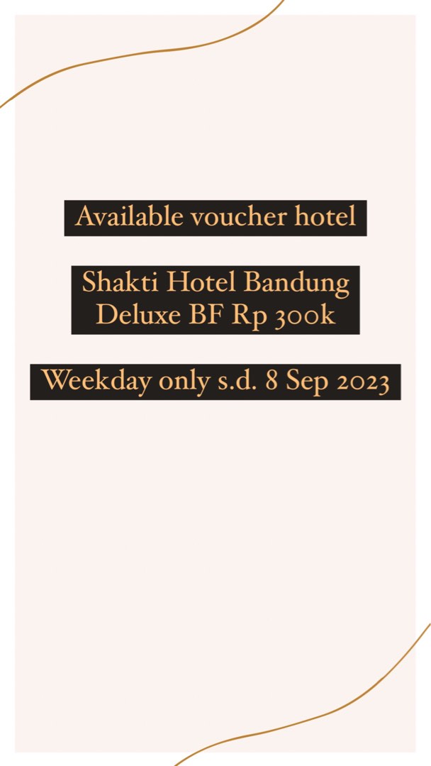 VOUCHER HOTEL MURAH SHAKTI HOTEL BANDUNG, Tiket & Voucher, Kartu Hadiah