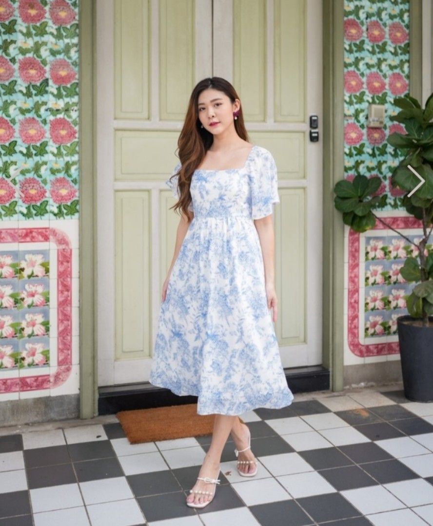 WOJ Christina Prints Sleeve Dress In Blue / TVD, Women's Fashion, Dresses & Sets, Dresses on Carousell WOJ Christina Prints Sleeve Dress In Blue / TVD, Women's Fashion, Dresses & Sets, Dresses on Carousell