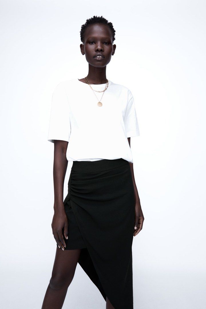 Asymmetrical skirt zara top