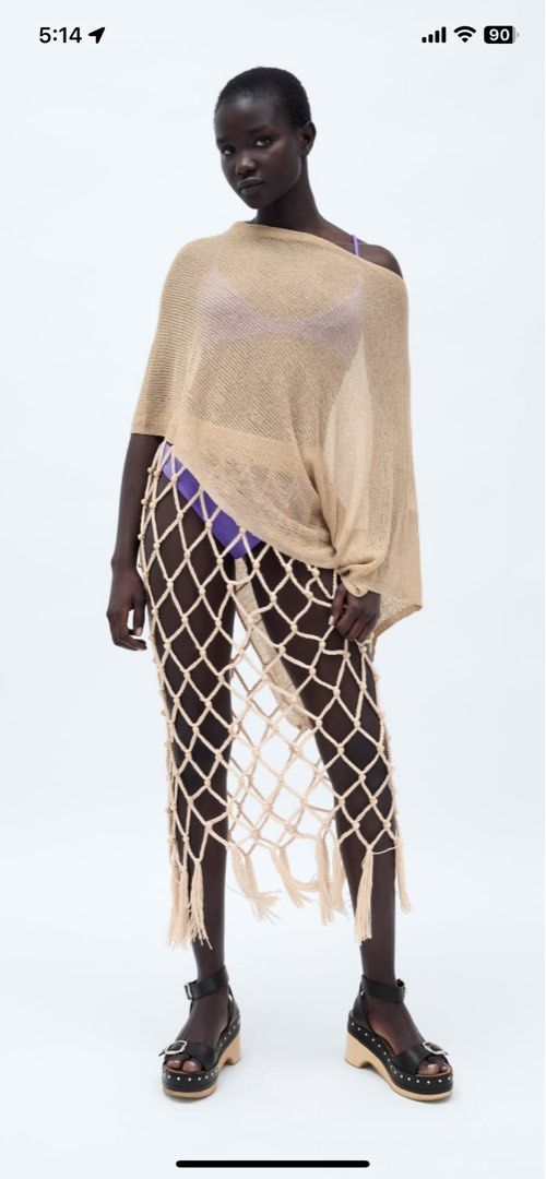 Crochet skirt zara cheap
