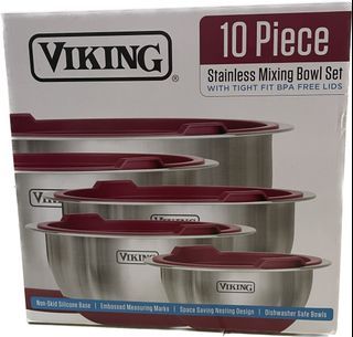 10 Piece Stainless Mixing Bowl Set