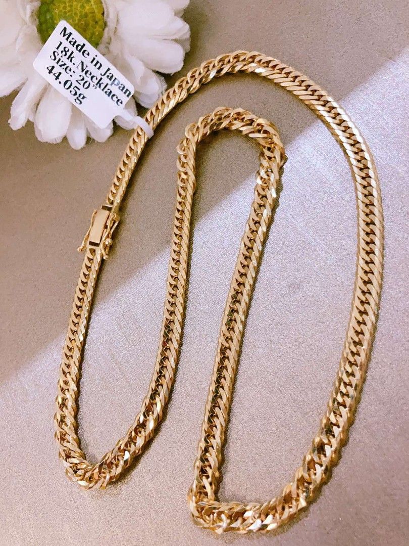 K18 Japan Gold 12 Cut Kihei Chain Necklace 24” long 3.5mm 14.9g | eBay