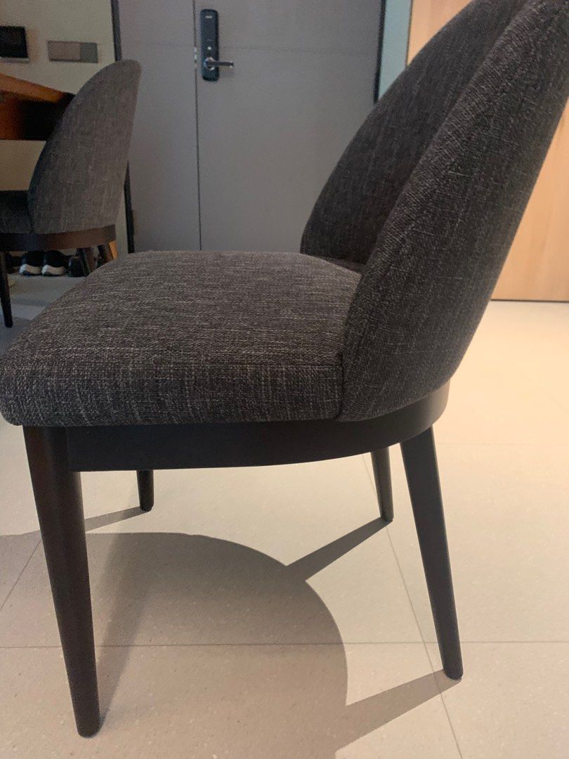 4x Crate Barrel Ana Charcoal Dining Chair