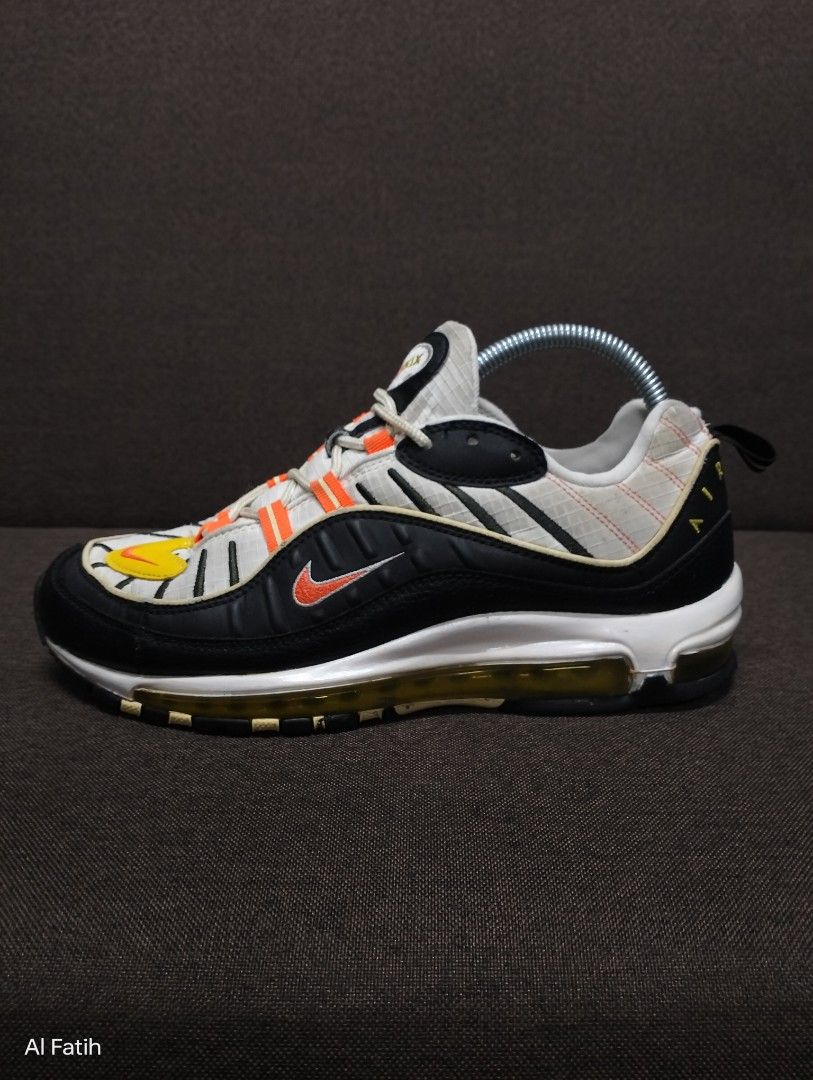 nike air max 98 black white yellow crimson