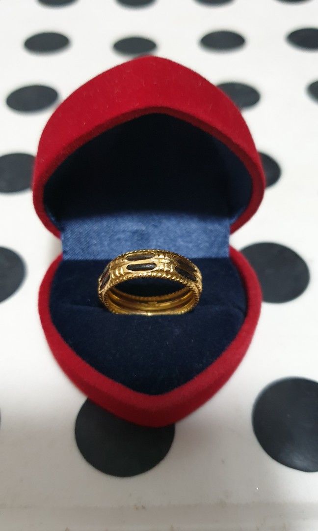 916 gold double line Elephant hair ring sz16 5.60g Women s