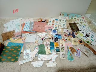 99pcs + assorted stickers, deco papers, kawaii, vintage designs (random)