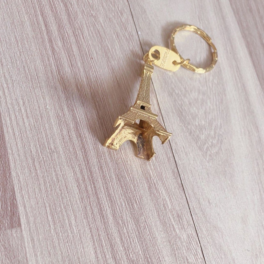 9pcs Gold Eiffel Tower Keychain