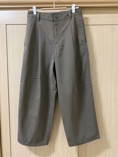 無印良品 撥水加工寬褲/棕M