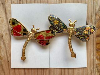 懷舊琺瑯彩蜻蜓胸針(連盒) (Vintage enamel dragonfly brooch with box)64211550844161110