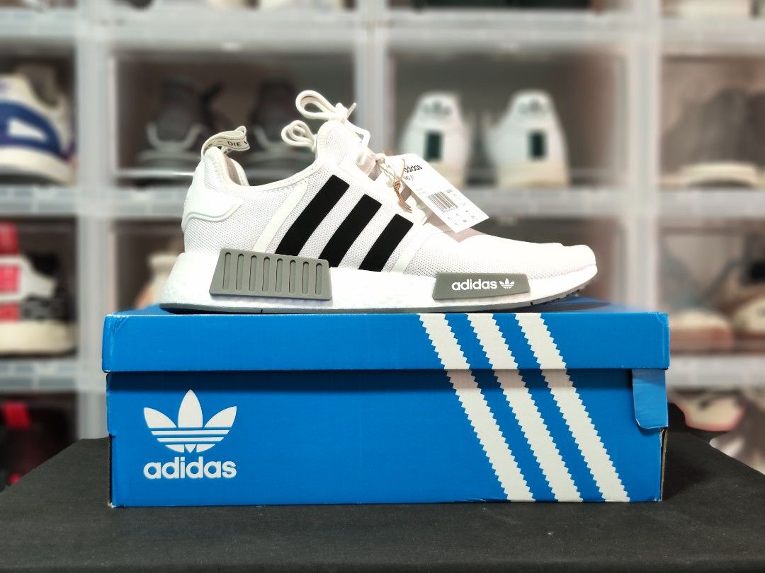 Adidas NMD R1 Primeblue White Black Grey Men s Fashion Footwear
