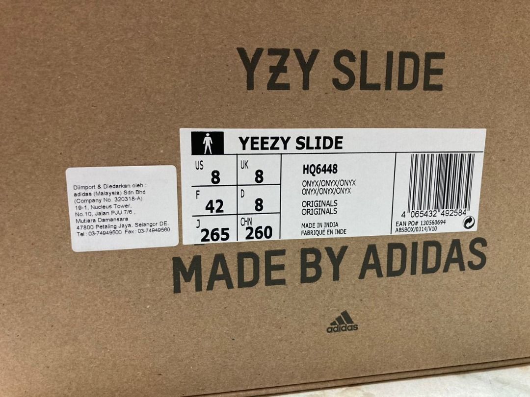 Adidas Yeezy Slide Onyx 8UK, Men's Fashion, Footwear, Flipflops