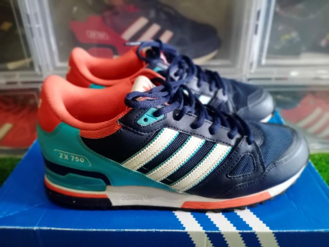 Adidas zx 750 deals navy blue orange