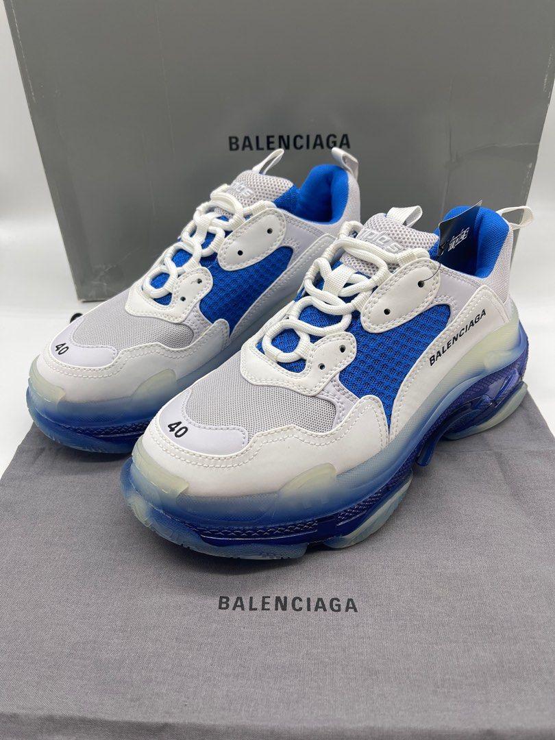 Balenciaga Triple S Clear Sole White Blue