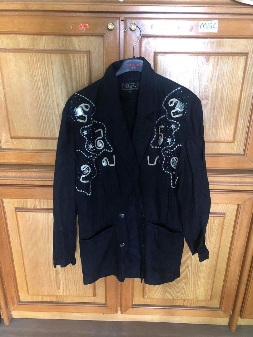 Black linen ladies jacket top