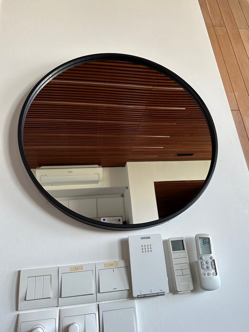 Black Rim Mirror, Furniture & Home Living, Home Decor, Mirrors on Carousell
