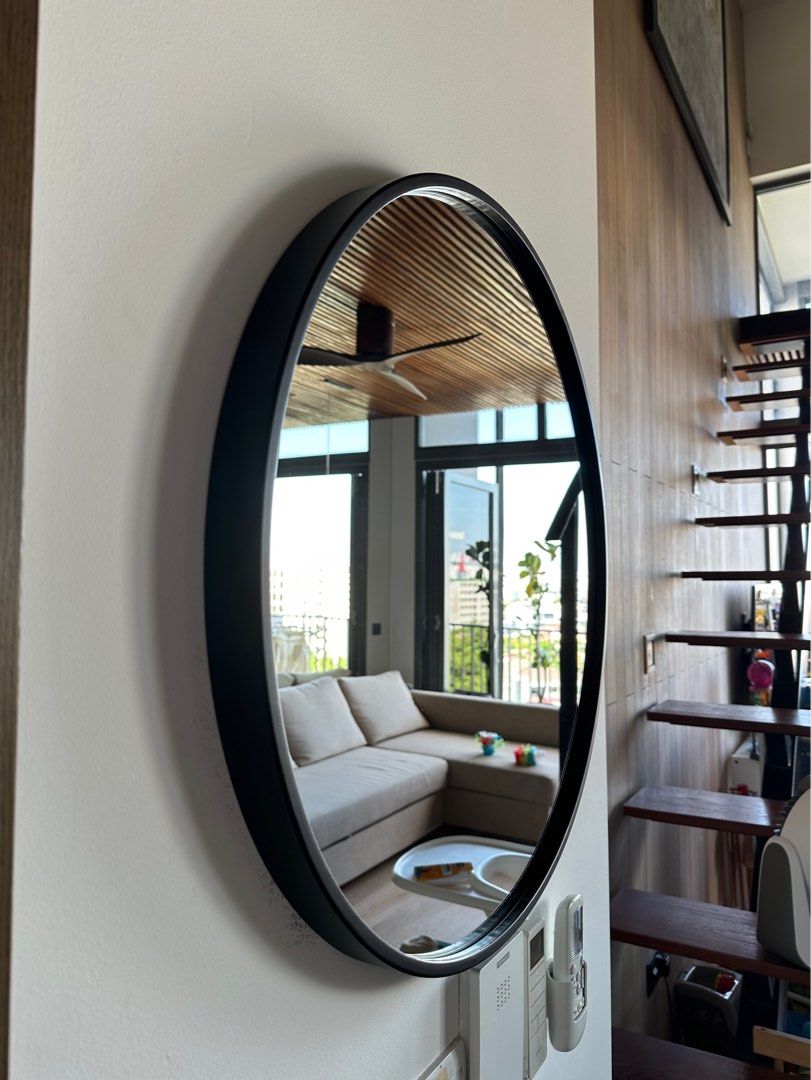 Black Rim Mirror, Furniture & Home Living, Home Decor, Mirrors on Carousell