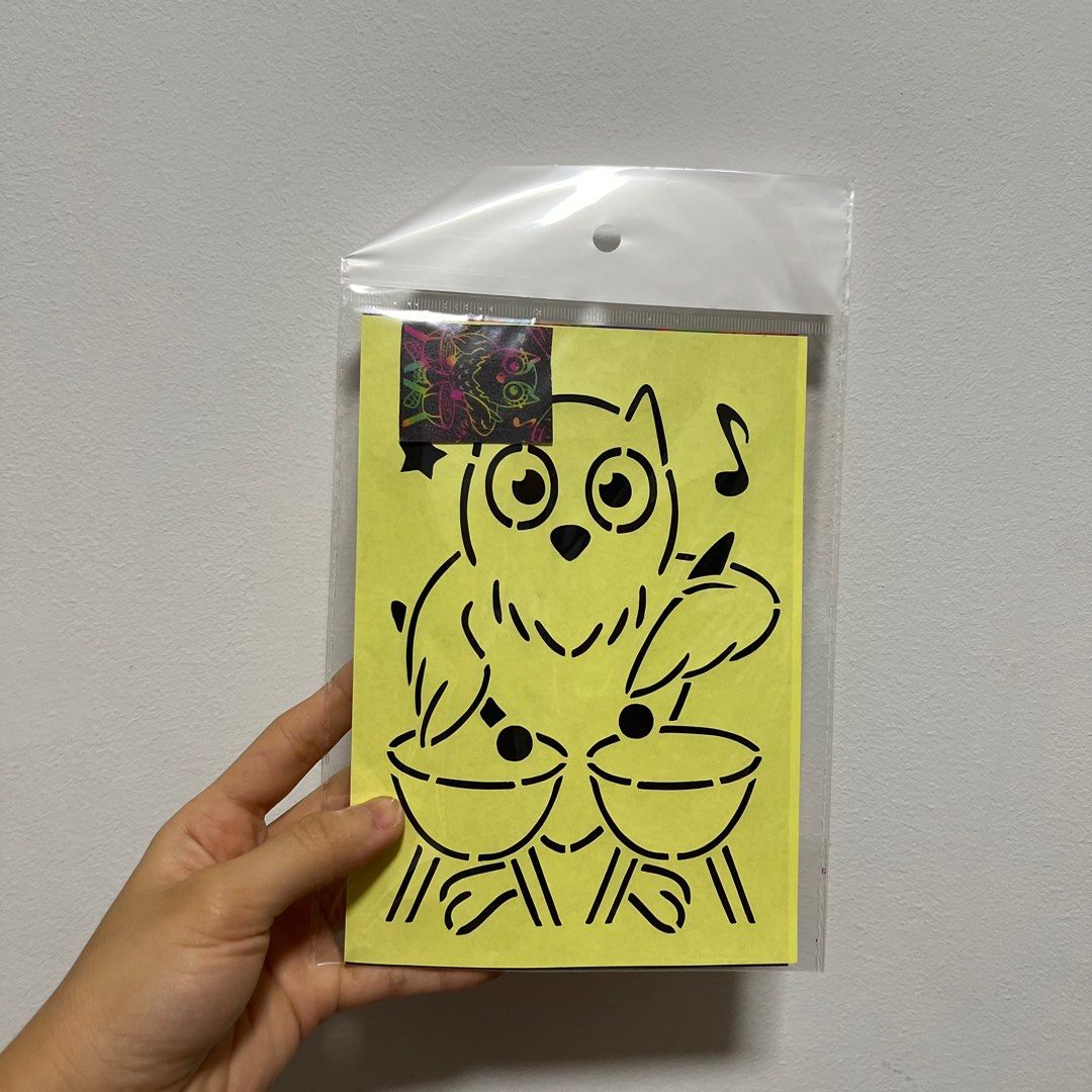 Black Scratch Paper with Owl Template, Hobbies & Toys, Toys & Games on  Carousell