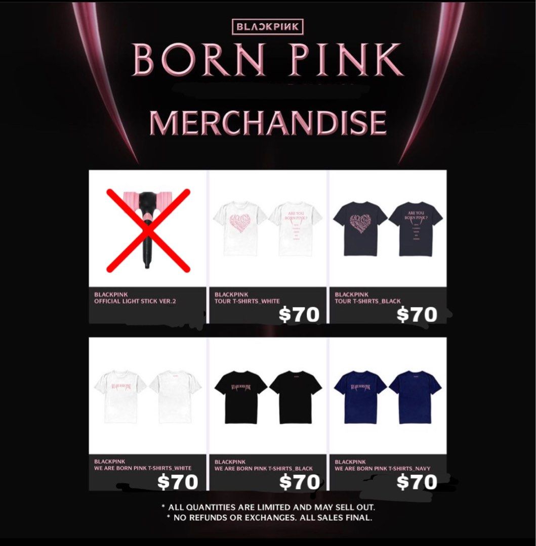 BLACKPINK Born Pink World Tour Concert Merch Shirts Tee T Shirts