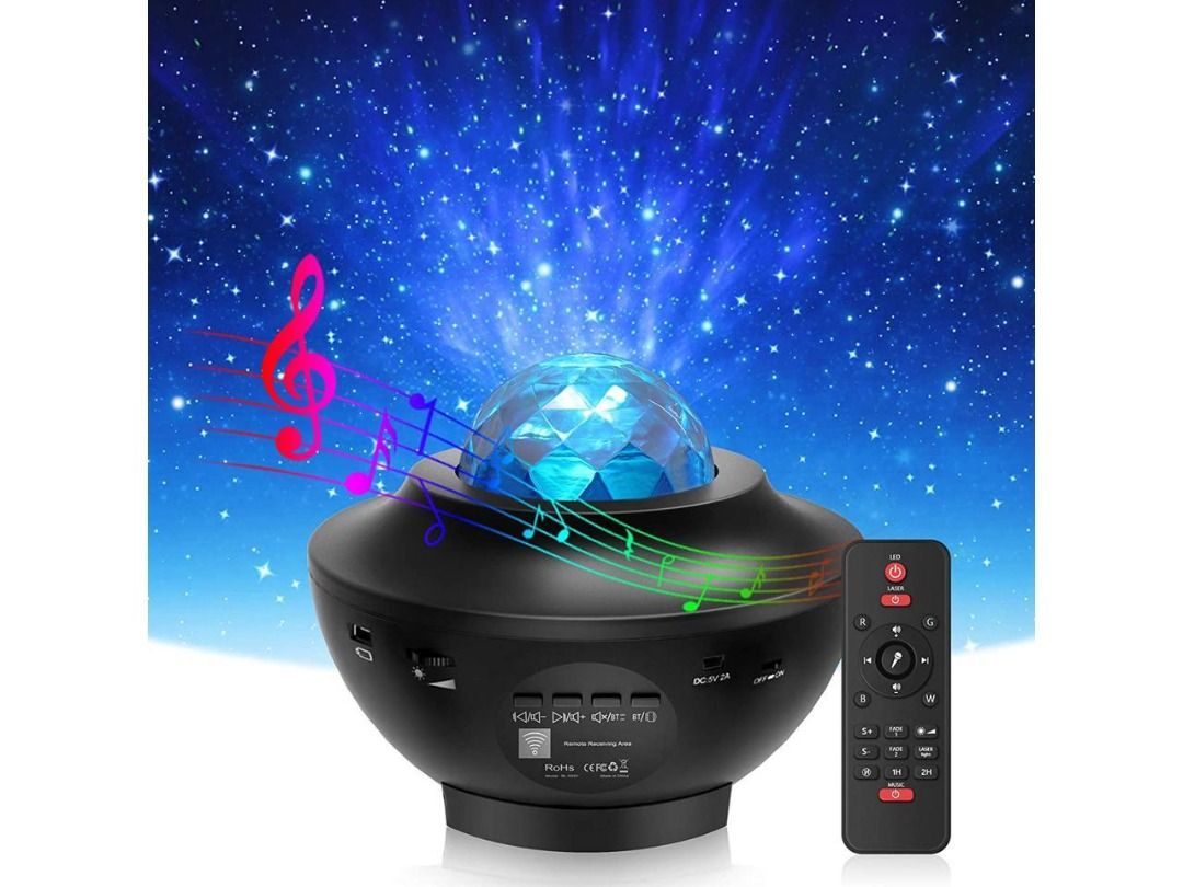 2 in 1 Galaxy Light Star Projector with Remote