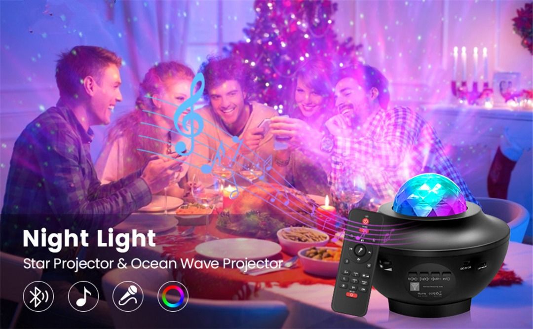 2 in 1 Galaxy Light Star Projector with Remote