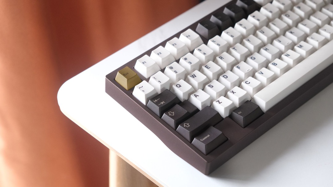 [BNIB] QwertyKeys QK80 TKL TriMode Brown w/ Dusk PVD Mirror Weight