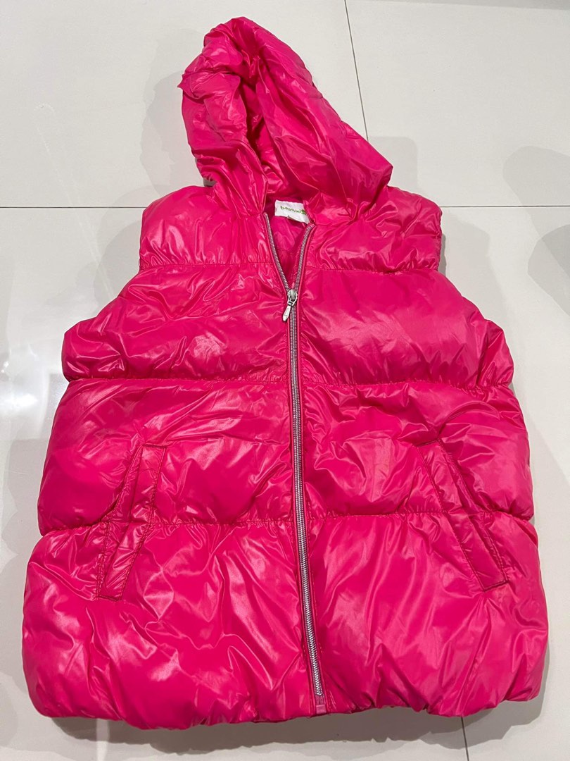 Bossini Kids Winter Puffer Jacket Vest Hoodie for Girls, Pink, Babies ...