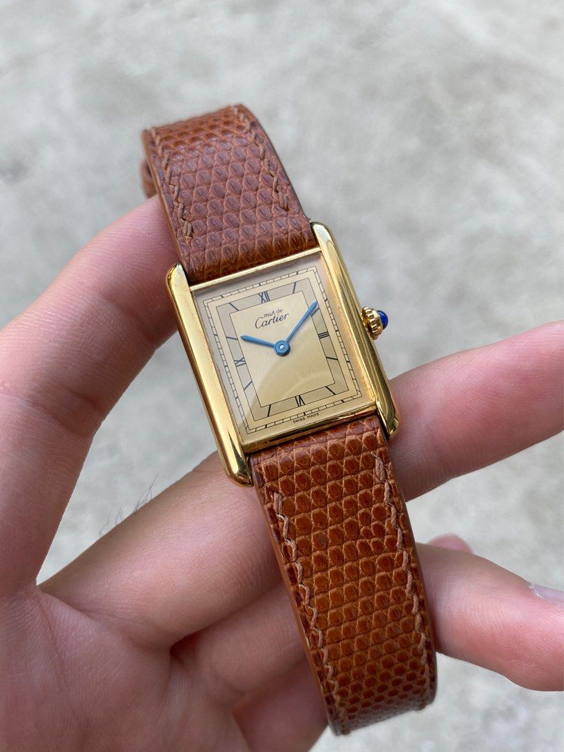 Cartier tank vermeil mens cheap