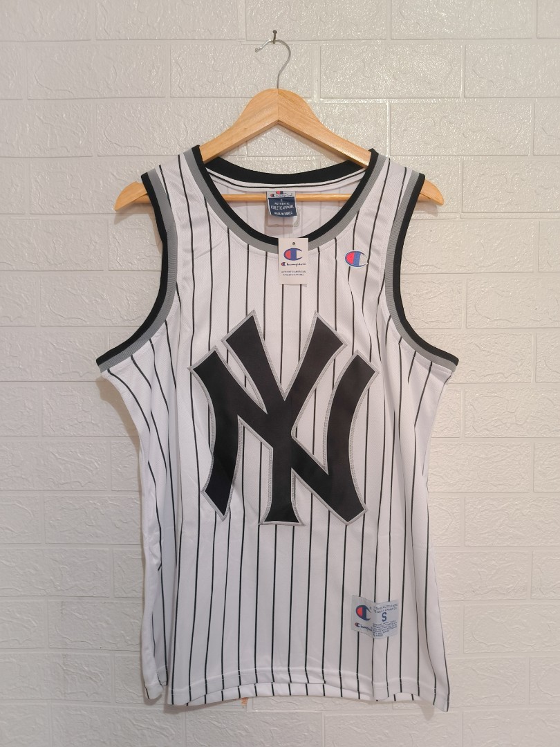 Brand New Champion NY Yankees Black Jersey Top Graded HQR, Men's