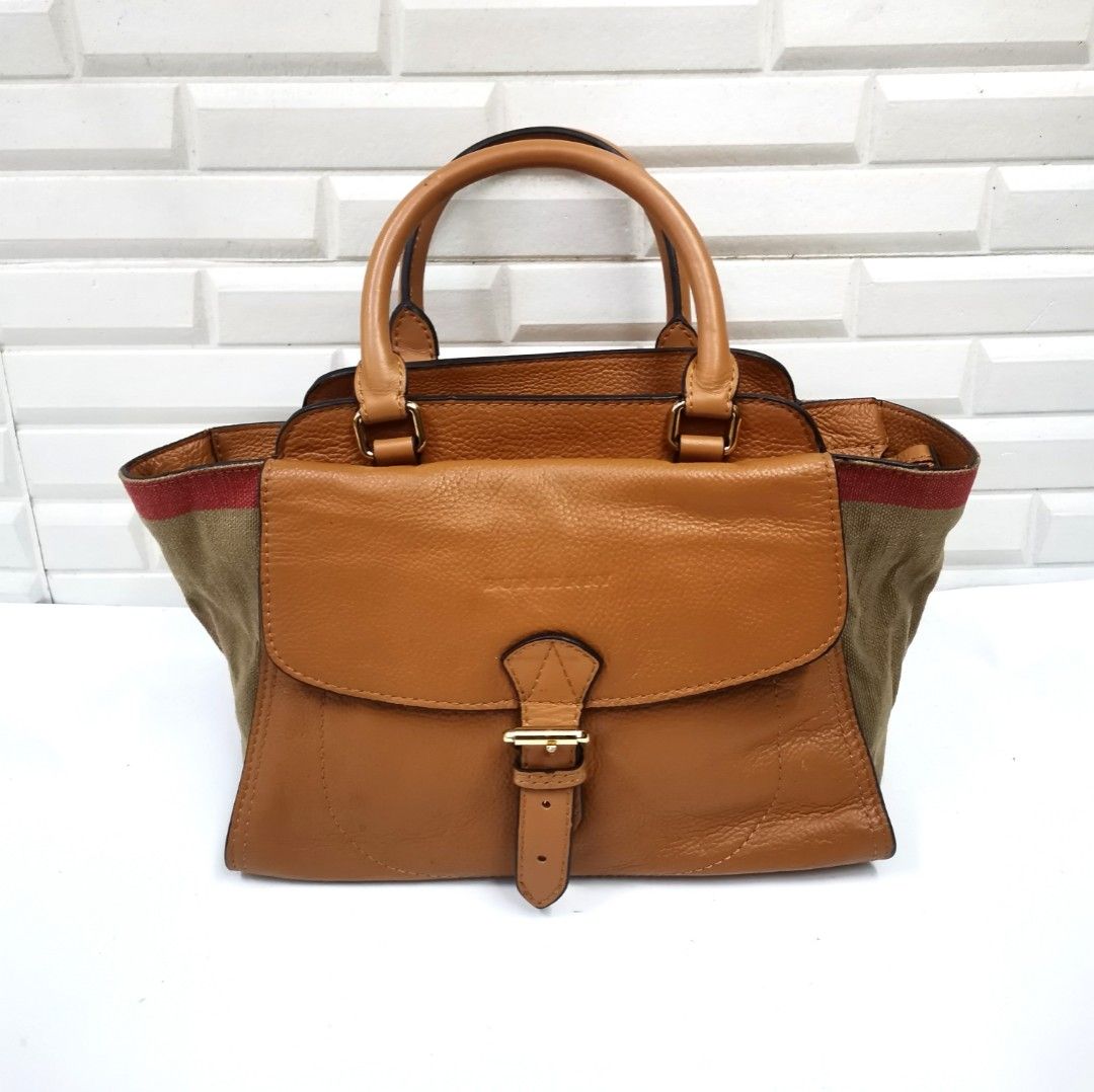 BURBERRY Harcourt Medium Tote Bag Saddle Brown