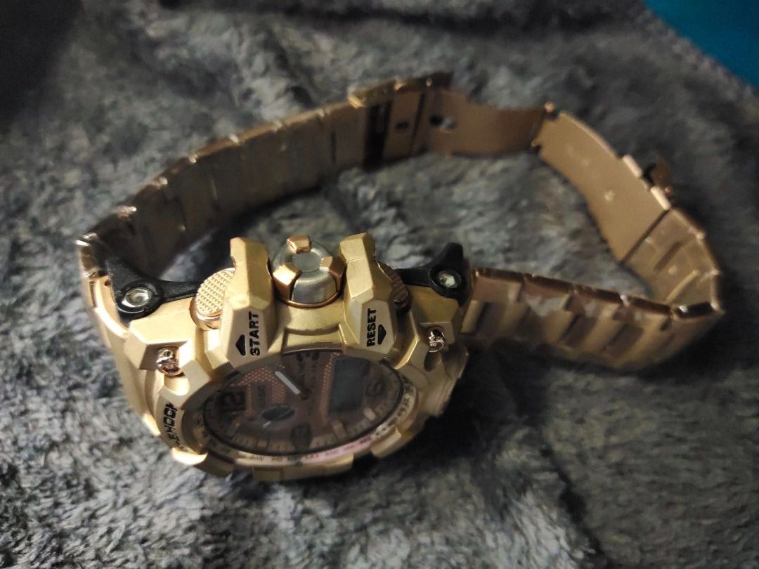 Casio G shock Dual Time DW 1523 NB Gold Full Metal stainless Steel Men s Watch