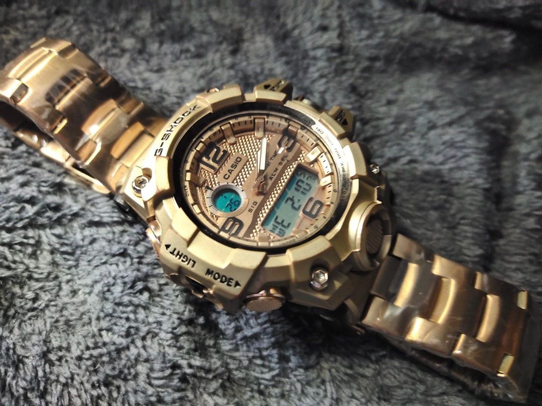 Casio G shock Dual Time DW 1523 NB Gold Full Metal stainless Steel Men s Watch