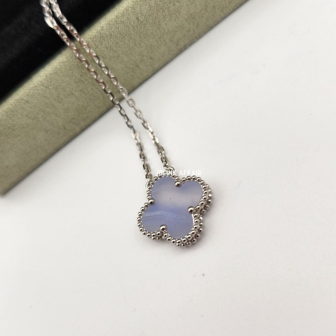 Chalcedony Clover Vintage Necklace Women s Fashion Jewelry