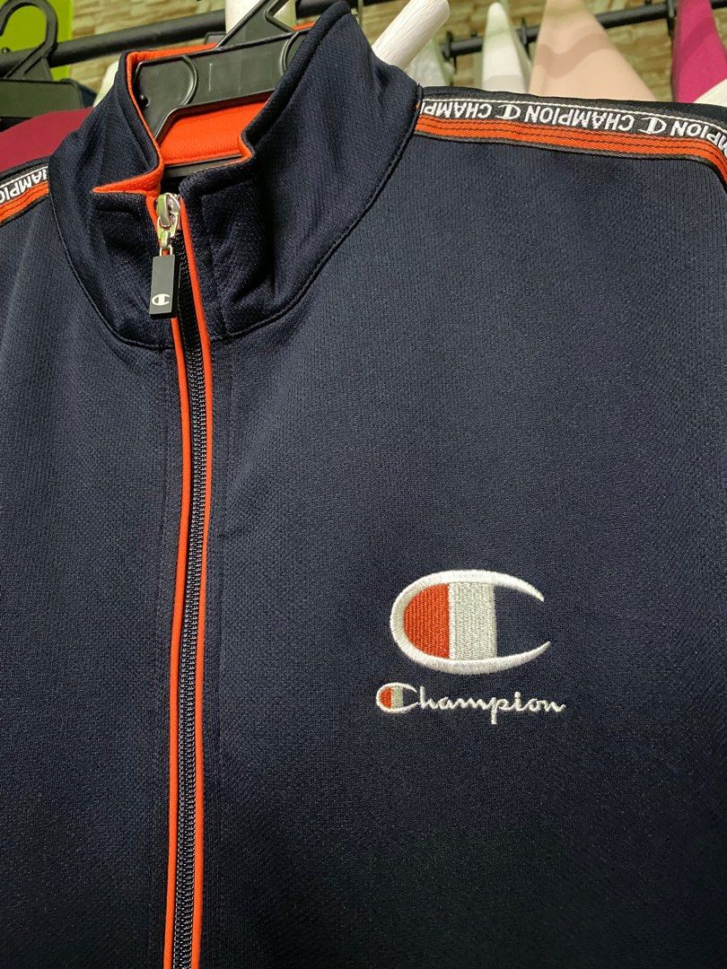 Men's champion side tape track jacket hot sale
