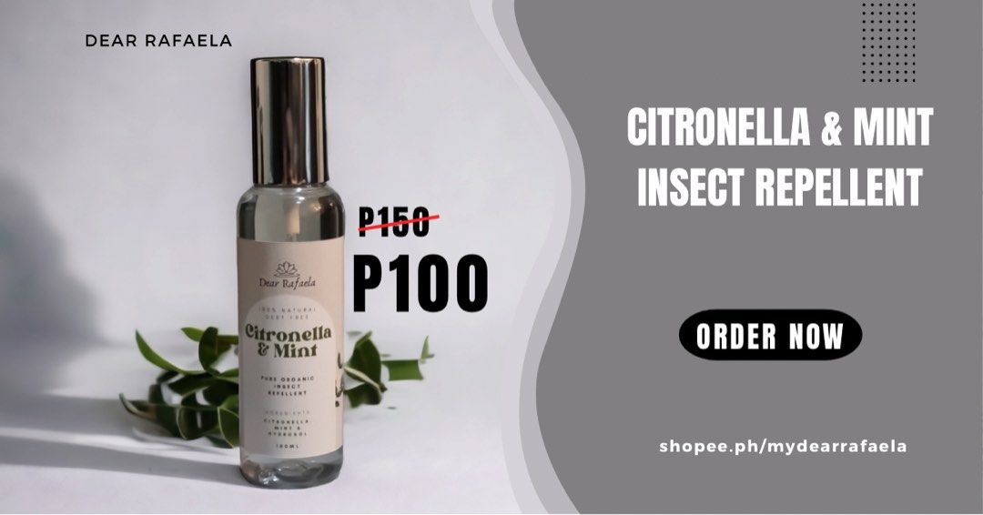 Citronella and Mint Insect Repellent (Category: Insect Repellents) located in Quezon City. Submitted by eggiefund (Listing ID 1245251671, Image 3). Description: Introducing @mydearrafaela ‘s Citronella & Mint Pure Organic Insect Repellent 🪷 . #lookingforph #citronella #citronellaph #mint #mintph #insectrepellent #insectrepellentph #organic #organicph #natural #naturalph #shopee #shopeeph.