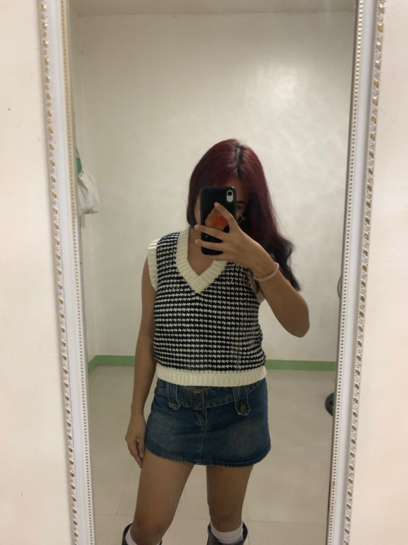 Crochet houndstooth skirt clearance