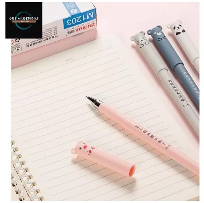 Kawaii Cartoon Erasable Pens - 0.35mm Cute Animal Gel Pen School Stationery  Supp