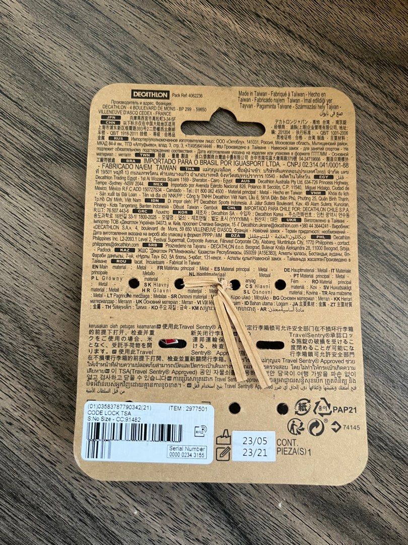 Tsa top lock decathlon