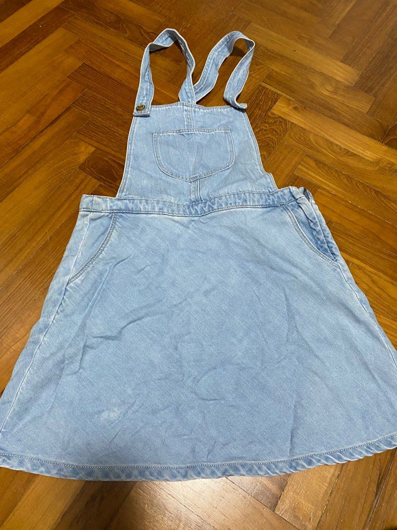 Denim blue jeans romper skirt