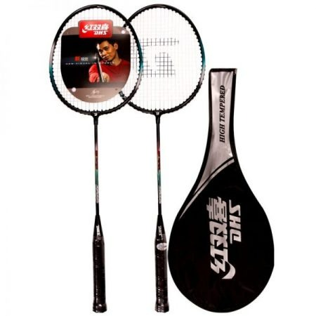 DHS 1010 Badminton Racket Aluminum w/ Case Set of 2, Health & Nutrition ...