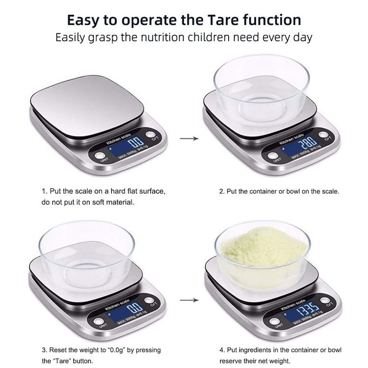 DIGITAL KITCHEN SCALE MULTI FUNCTION FOOD WEIGHING SCALE 0.1G TO 5KG ...