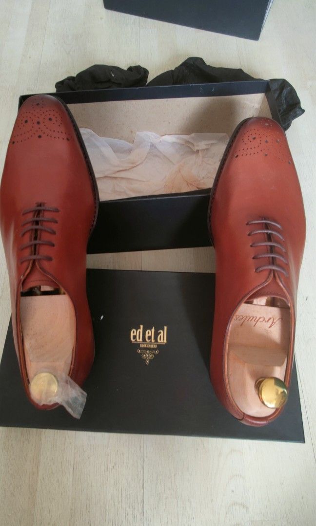 Ed et al brown wholecut size 40 goodyear welt Oxford dress shoes full grain leather