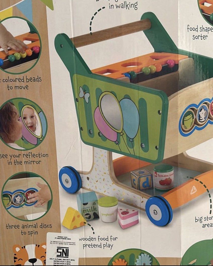 Elc wooden shopping trolley clearance