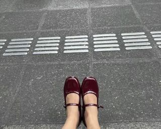 Eveseitch Sada Glossy Flatshoes Maroon