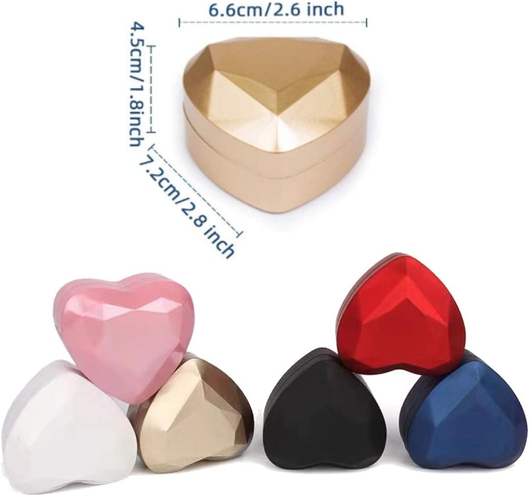 EXPRESS FREE SHIPPING Wislist Wedding Ring Box Heart Shaped Ring Box LED Light Engagement Ring Boxes Jewelry Gift Box for Proposal Wedding