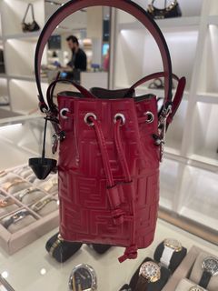 Fendi - Mon Tresor Red Logo Embossed Mini Bucket Bag