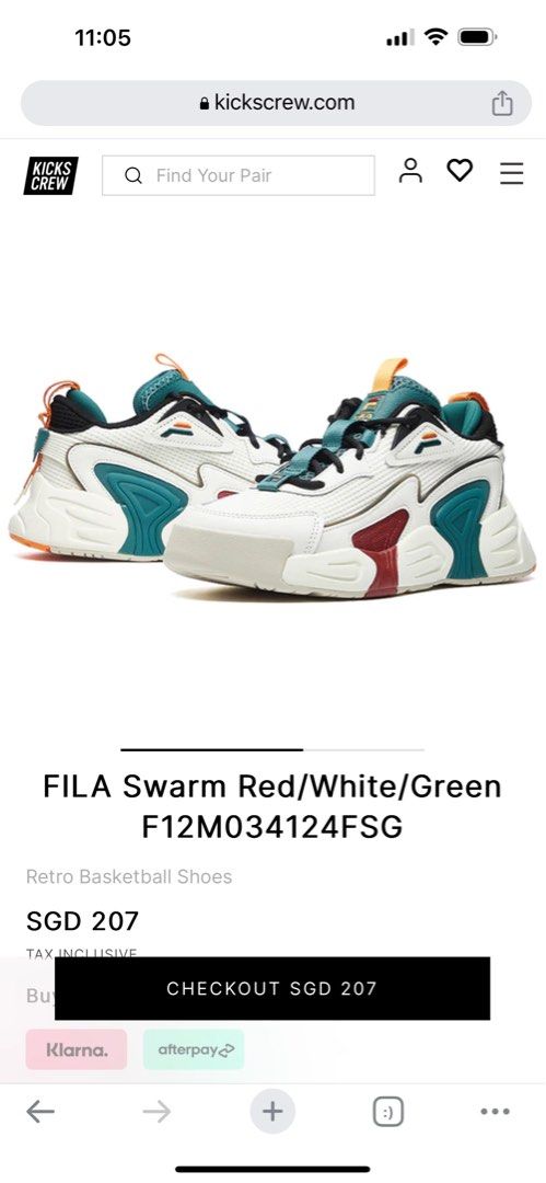 White green on sale and red filas