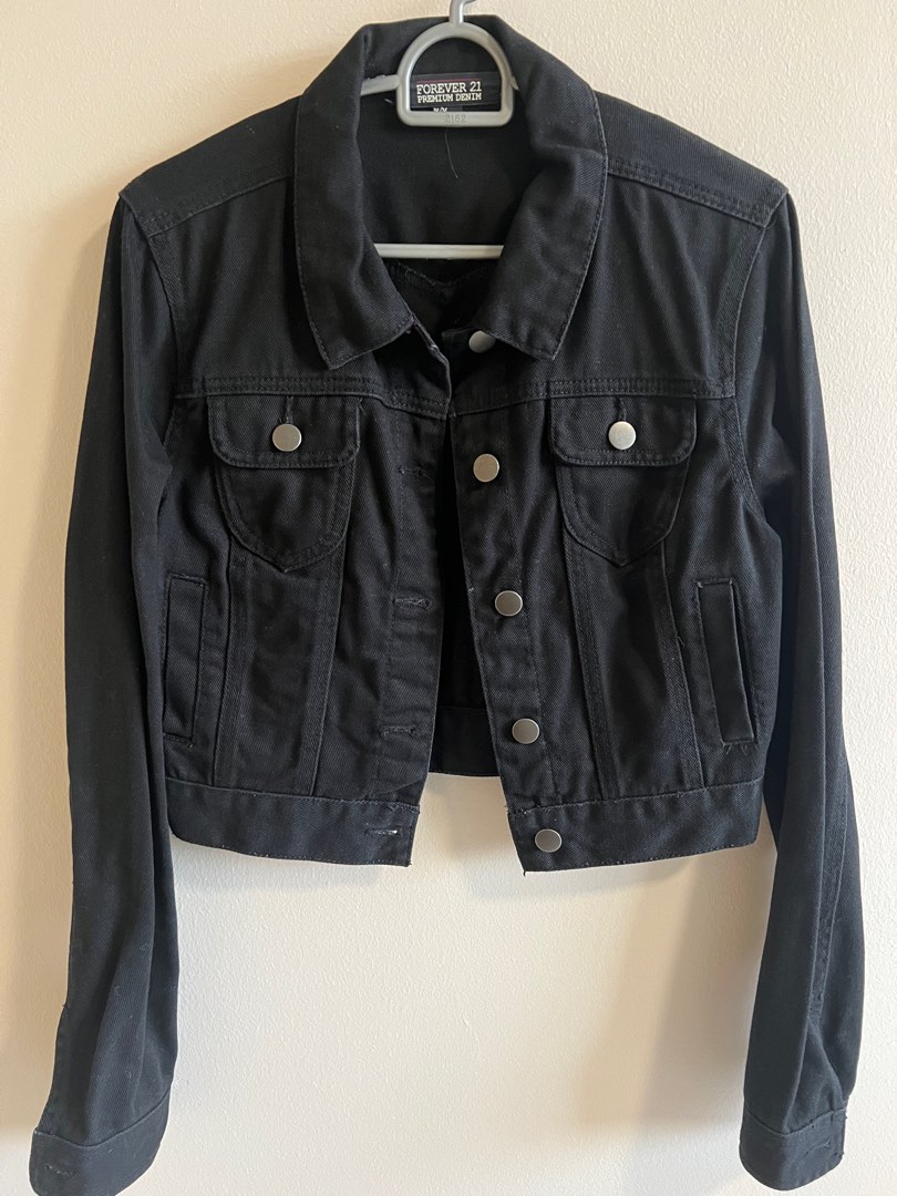 Forever 21 denim jacket black discount