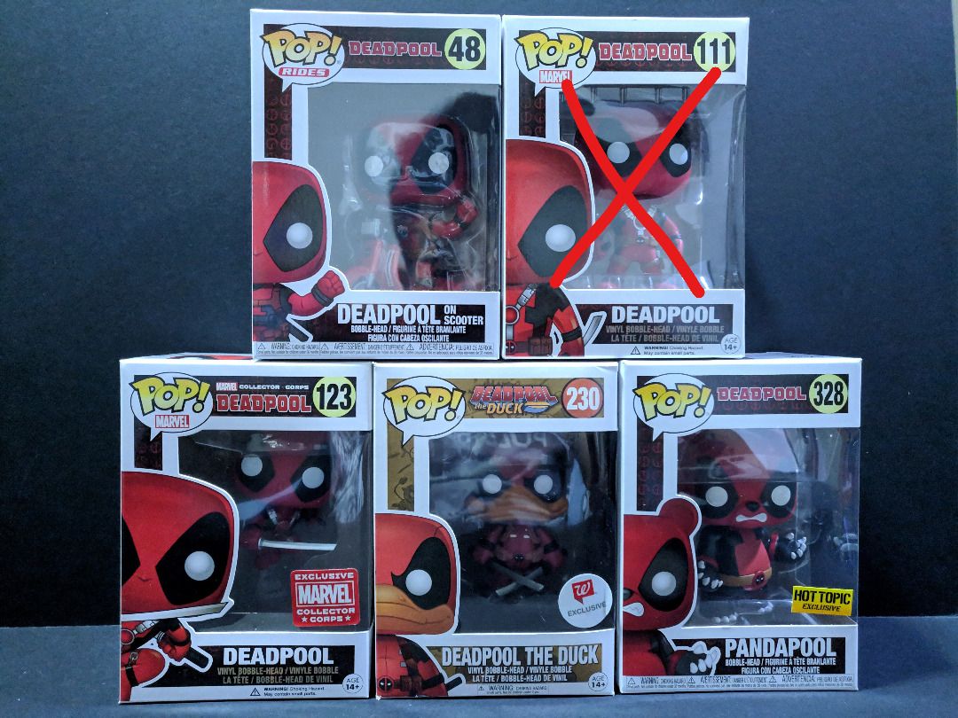 Funko Pop Deadpool Lot of 4, Hobbies & Toys, Toys & Games on Carousell